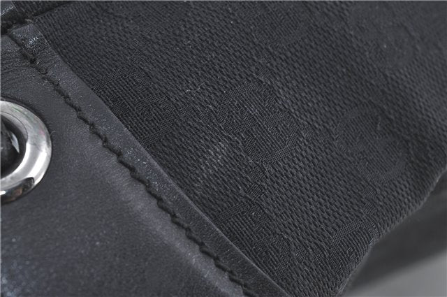 Authentic GUCCI Shoulder Tote Bag GG Canvas Leather 109141 Black J5442