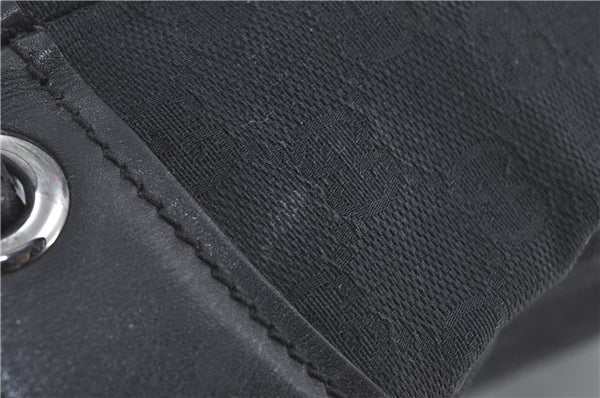 Authentic GUCCI Shoulder Tote Bag GG Canvas Leather 109141 Black J5442