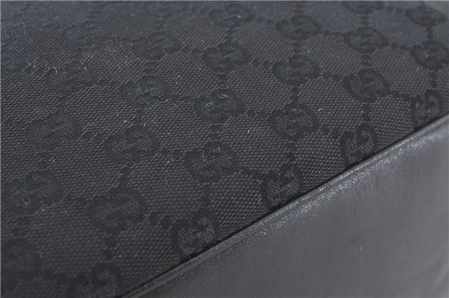 Authentic GUCCI Shoulder Tote Bag GG Canvas Leather 109141 Black J5442