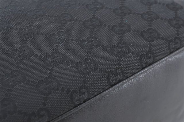 Authentic GUCCI Shoulder Tote Bag GG Canvas Leather 109141 Black J5442