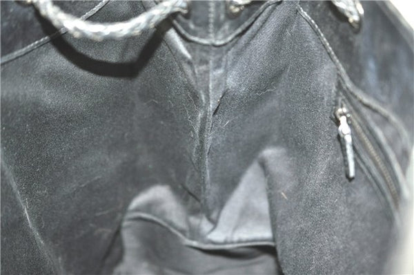 Authentic GUCCI Shoulder Tote Bag GG Canvas Leather 109141 Black J5442