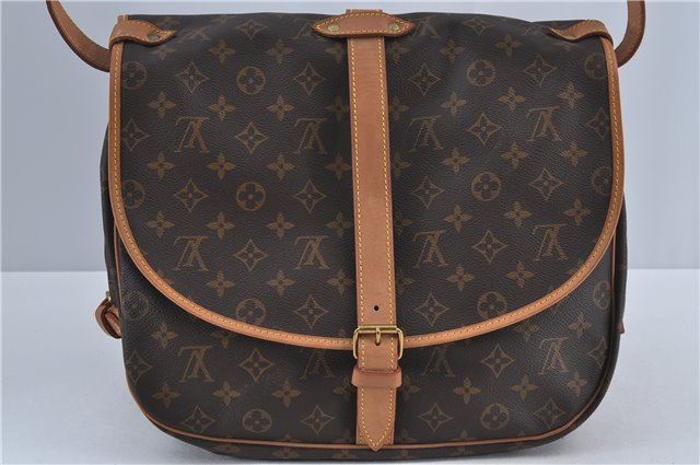 Authentic Louis Vuitton Monogram Saumur 35 Shoulder Cross Bag M42254 LV J5443