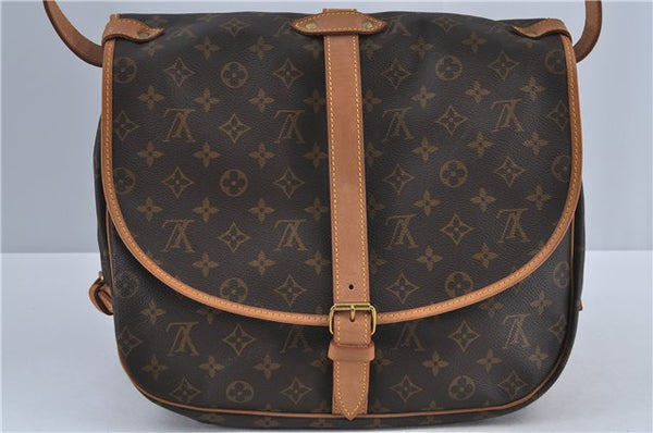 Authentic Louis Vuitton Monogram Saumur 35 Shoulder Cross Bag M42254 LV J5443
