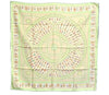 Authentic HERMES Carre 90 Scarf "DONNER LA MAIN" Silk Light Green Box J5446