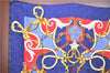 Authentic HERMES Carre 90 Scarf "Par MEfsire ANTOINEDE" Silk Navy Blue J5448