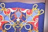 Authentic HERMES Carre 90 Scarf "Par MEfsire ANTOINEDE" Silk Navy Blue J5448