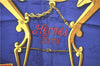 Authentic HERMES Carre 90 Scarf "Par MEfsire ANTOINEDE" Silk Navy Blue J5448