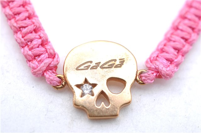 Authentic GaGaMILANO Anklet Skull Motif Canvas Pink Box J5456