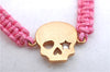 Authentic GaGaMILANO Anklet Skull Motif Canvas Pink Box J5456