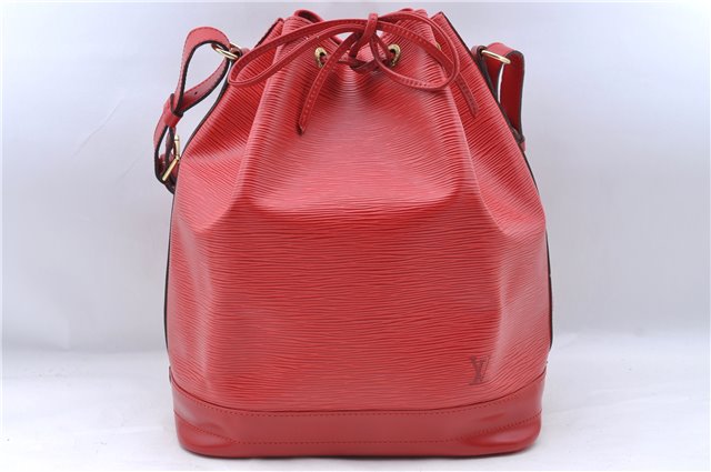 Authentic Louis Vuitton Epi Noe Shoulder Drawstring Bag Red M44007 LV J5508