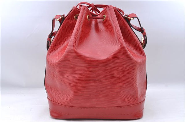 Authentic Louis Vuitton Epi Noe Shoulder Drawstring Bag Red M44007 LV J5508