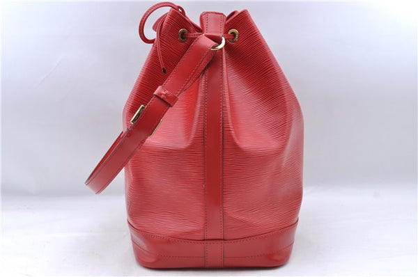 Authentic Louis Vuitton Epi Noe Shoulder Drawstring Bag Red M44007 LV J5508
