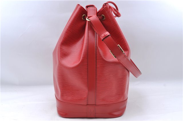 Authentic Louis Vuitton Epi Noe Shoulder Drawstring Bag Red M44007 LV J5508