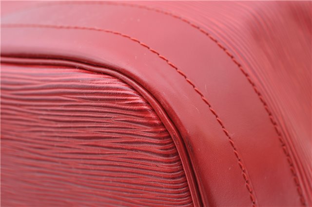 Authentic Louis Vuitton Epi Noe Shoulder Drawstring Bag Red M44007 LV J5508