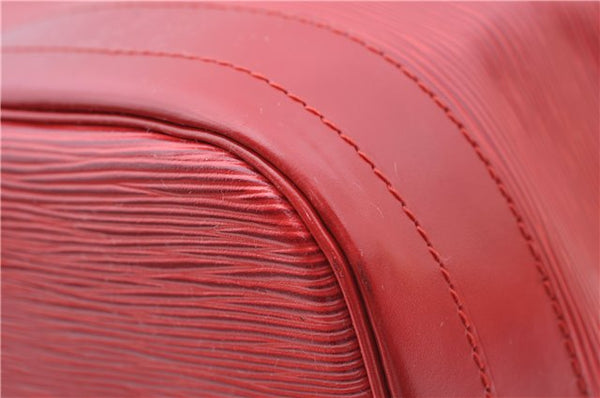 Authentic Louis Vuitton Epi Noe Shoulder Drawstring Bag Red M44007 LV J5508