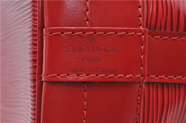 Authentic Louis Vuitton Epi Noe Shoulder Drawstring Bag Red M44007 LV J5508