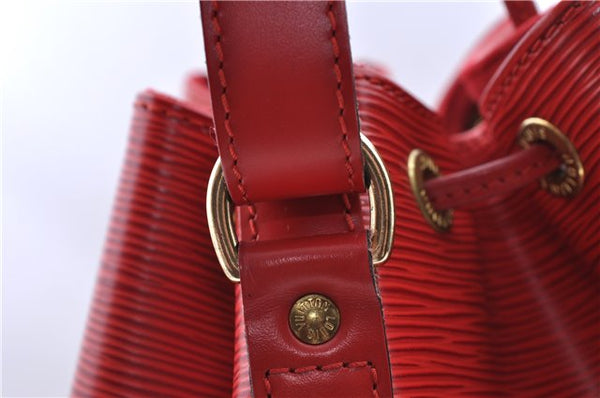 Authentic Louis Vuitton Epi Noe Shoulder Drawstring Bag Red M44007 LV J5508