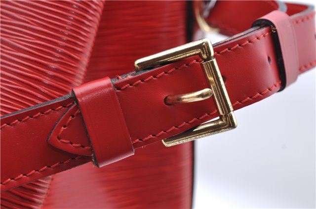Authentic Louis Vuitton Epi Noe Shoulder Drawstring Bag Red M44007 LV J5508