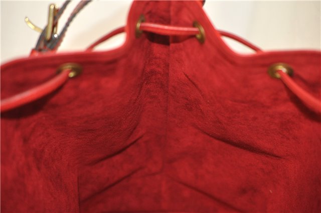 Authentic Louis Vuitton Epi Noe Shoulder Drawstring Bag Red M44007 LV J5508