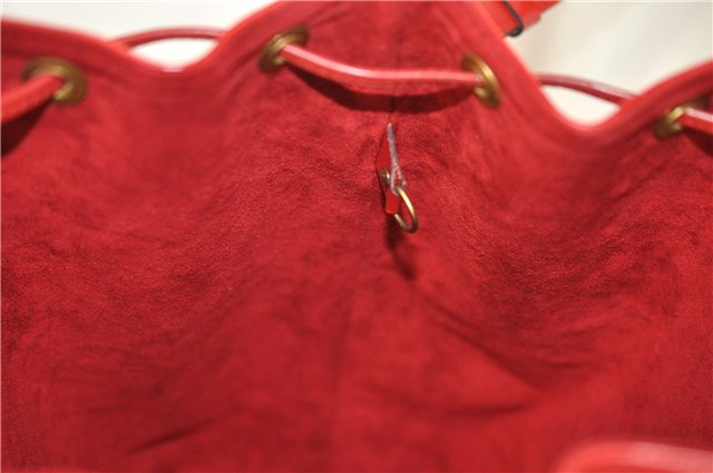 Authentic Louis Vuitton Epi Noe Shoulder Drawstring Bag Red M44007 LV J5508