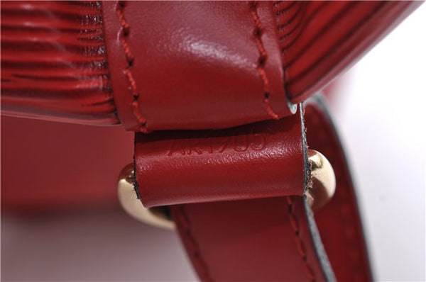 Authentic Louis Vuitton Epi Noe Shoulder Drawstring Bag Red M44007 LV J5508