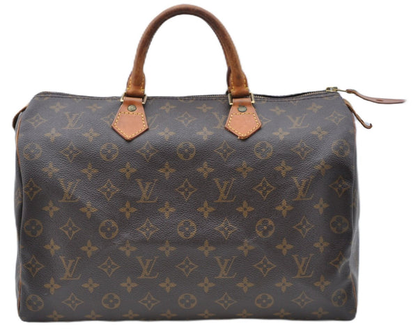 Authentic Louis Vuitton Monogram Speedy 35 Hand Boston Bag M41524 LV J5513