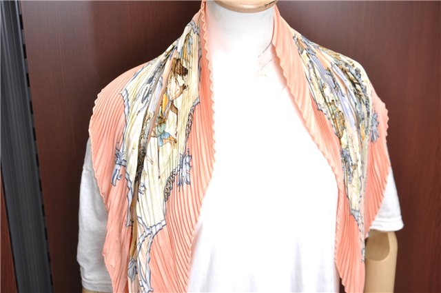 Authentic HERMES Pleats Scarf 