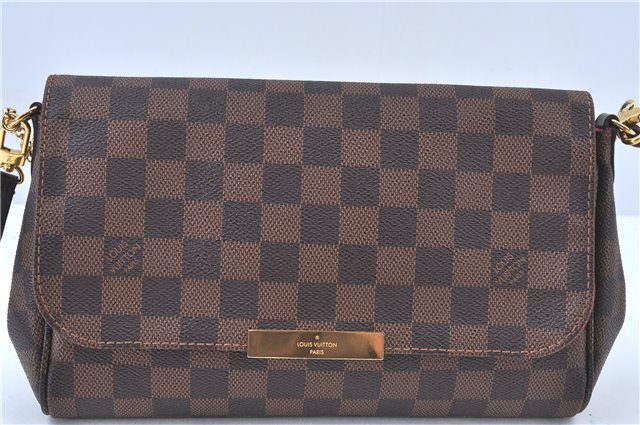 Authentic Louis Vuitton Damier Favorite MM 2Way Shoulder Bag N41129 LV J5565