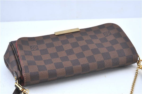 Authentic Louis Vuitton Damier Favorite MM 2Way Shoulder Bag N41129 LV J5565