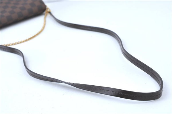 Authentic Louis Vuitton Damier Favorite MM 2Way Shoulder Bag N41129 LV J5565