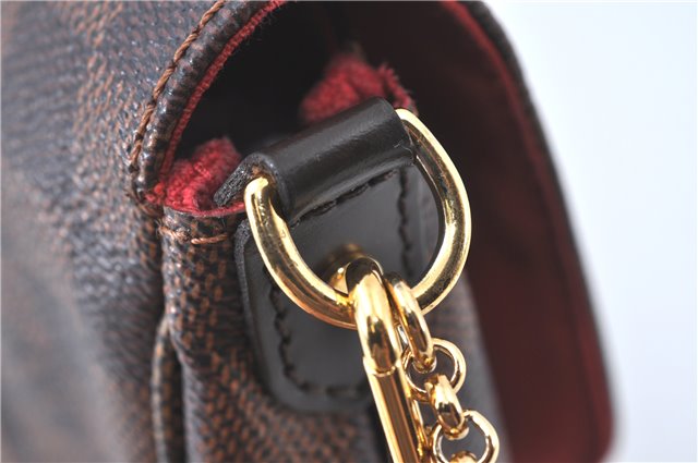 Authentic Louis Vuitton Damier Favorite MM 2Way Shoulder Bag N41129 LV J5565