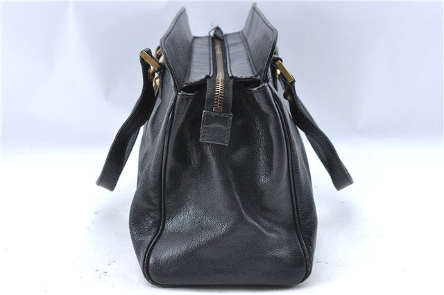 Authentic GUCCI Shoulder Tote Bag Purse Leather 121551 Black J5576