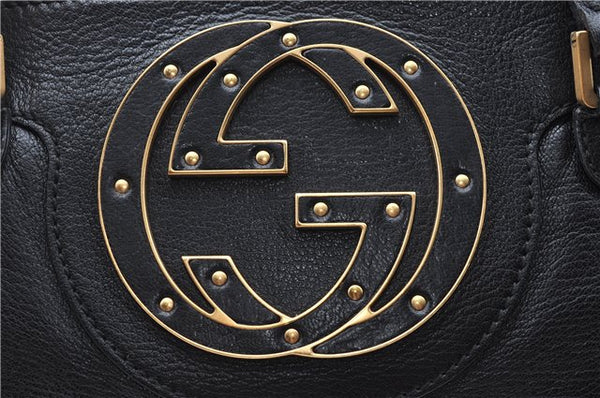 Authentic GUCCI Shoulder Tote Bag Purse Leather 121551 Black J5576