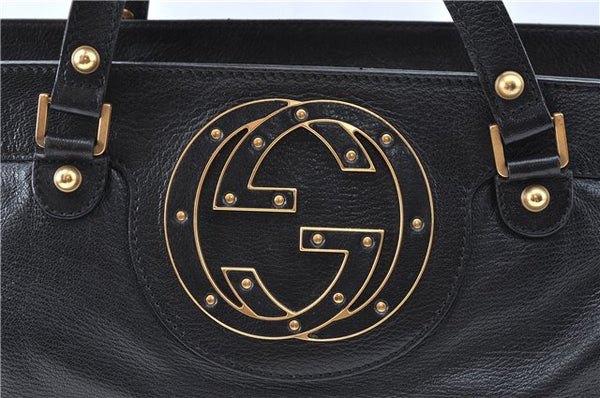 Authentic GUCCI Shoulder Tote Bag Purse Leather 121551 Black J5576