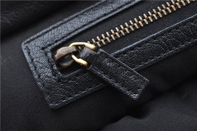 Authentic GUCCI Shoulder Tote Bag Purse Leather 121551 Black J5576