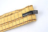 Authentic HERMES Ascot Tie Necktie Belt Pattern Silk Yellow J5577