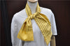 Authentic HERMES Ascot Tie Necktie Belt Pattern Silk Yellow J5577