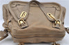 Authentic Chloe Paraty 2Way Shoulder Hand Bag Leather Brown J5580