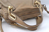 Authentic Chloe Paraty 2Way Shoulder Hand Bag Leather Brown J5580