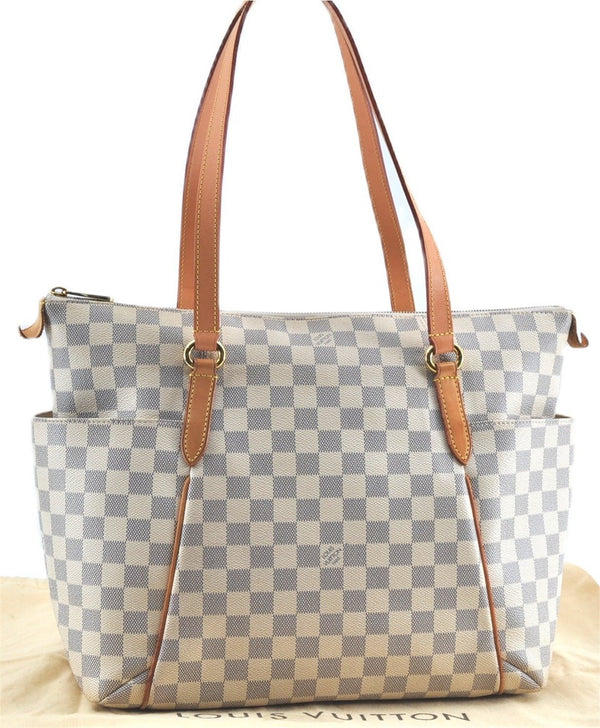 Authentic Louis Vuitton Damier Azur Totally MM Tote Bag N51262 LV J5592