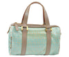Authentic FENDI Zucchino Hand Bag Purse PVC Leather Light Blue J5615
