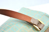 Authentic FENDI Zucchino Hand Bag Purse PVC Leather Light Blue J5615