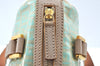 Authentic FENDI Zucchino Hand Bag Purse PVC Leather Light Blue J5615