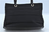 Authentic Ferragamo Nylon Leather Shoulder Hand Bag Black J5627