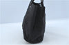 Authentic Ferragamo Nylon Leather Shoulder Hand Bag Black J5627