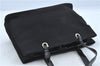 Authentic Ferragamo Nylon Leather Shoulder Hand Bag Black J5627