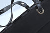 Authentic Ferragamo Nylon Leather Shoulder Hand Bag Black J5627