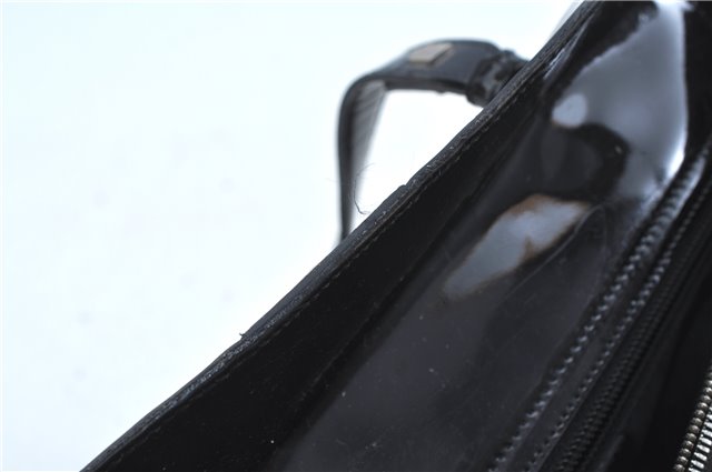 Authentic Ferragamo Nylon Leather Shoulder Hand Bag Black J5627
