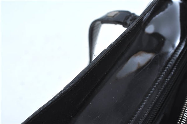 Authentic Ferragamo Nylon Leather Shoulder Hand Bag Black J5627