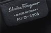 Authentic Ferragamo Nylon Leather Shoulder Hand Bag Black J5627